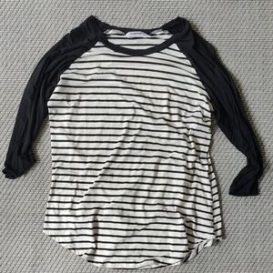 Black and White Striped Women's Top